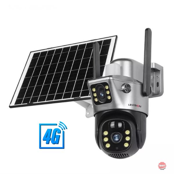 CAMARA SOLAR 4G GRIS DOBLE LENTE