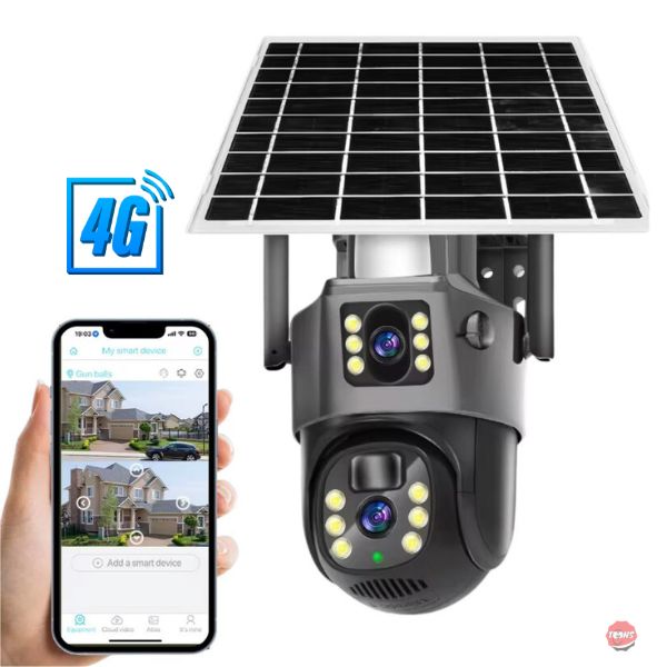 CAMARA SOLAR 4G GRIS DOBLE LENTE