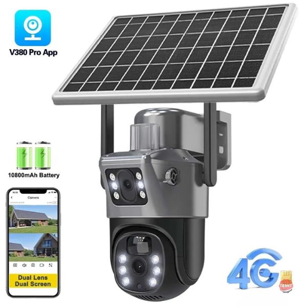 CAMARA SOLAR 4G GRIS DOBLE LENTE