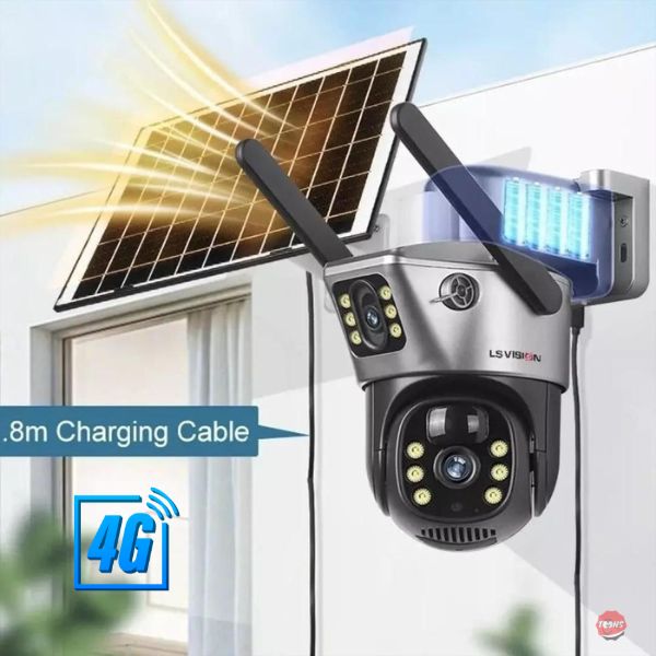 CAMARA SOLAR 4G GRIS DOBLE LENTE