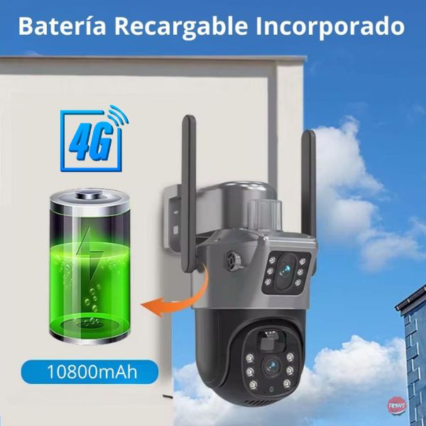 CAMARA SOLAR 4G GRIS DOBLE LENTE