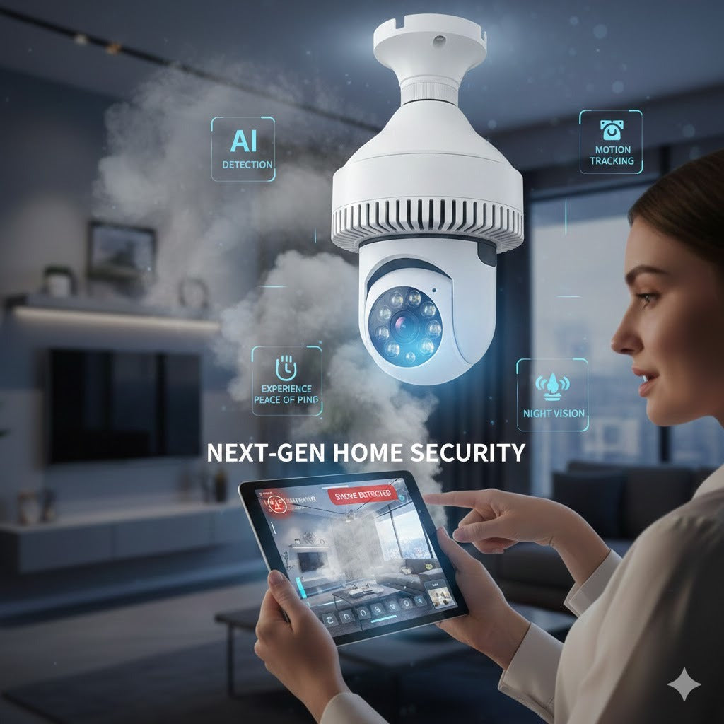 Cam™ Vigilancia Inteligente 360° + detector de Humo