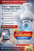 Cam™ Vigilancia Inteligente 360° + detector de Humo