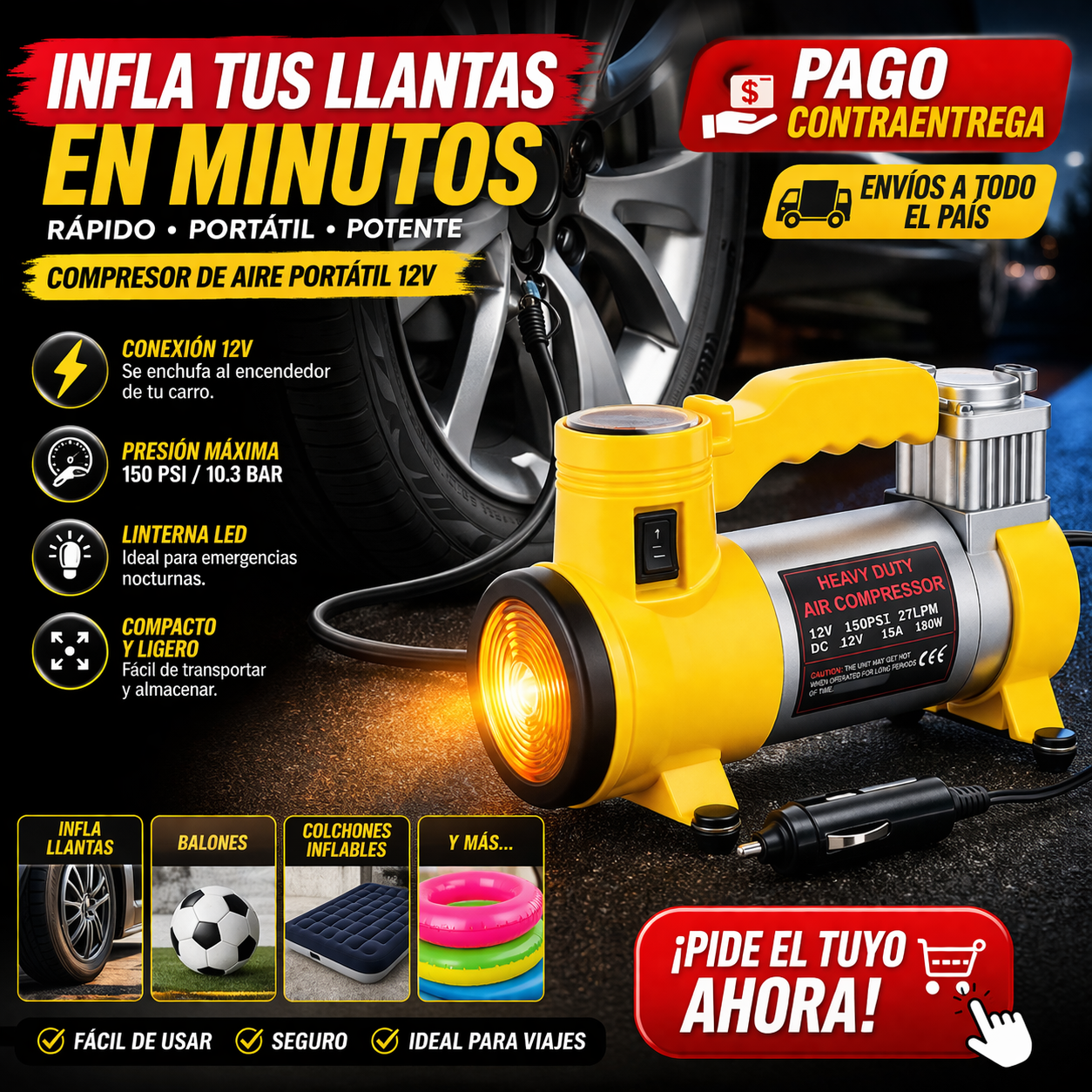 Mini Compresor de Aire 12V